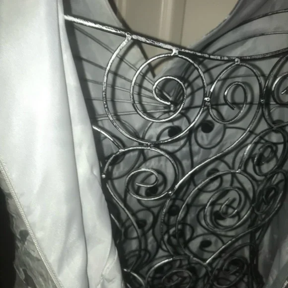 Dressbarn dress size 4 color silver gray lined knee length sleeveless zip up - Picture 8 of 15